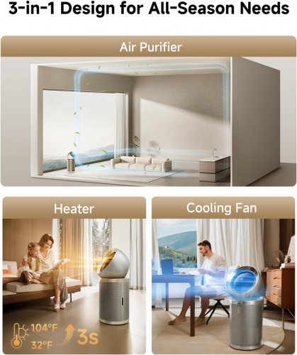 Dreame AirPursue PM20 3-In-1 Smart Air Purifier - Cleans 7,534 ft² in One Hour - Gold/Silver - (Model: CVF14A) image 4