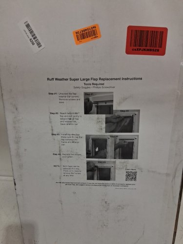 IDEAL PET PRODUCTS REPLACEMENT FLAP FOR RUFF WEATHER PET DOOR, SUPER LARGE SIZE, 15"  23.5", CLEAR, (MODEL: RWRFSL) image 4