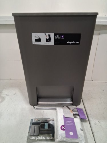 simplehuman Rectangular Kitchen Step Trash Can with Soft-Close Lid - 45l - grey image 2
