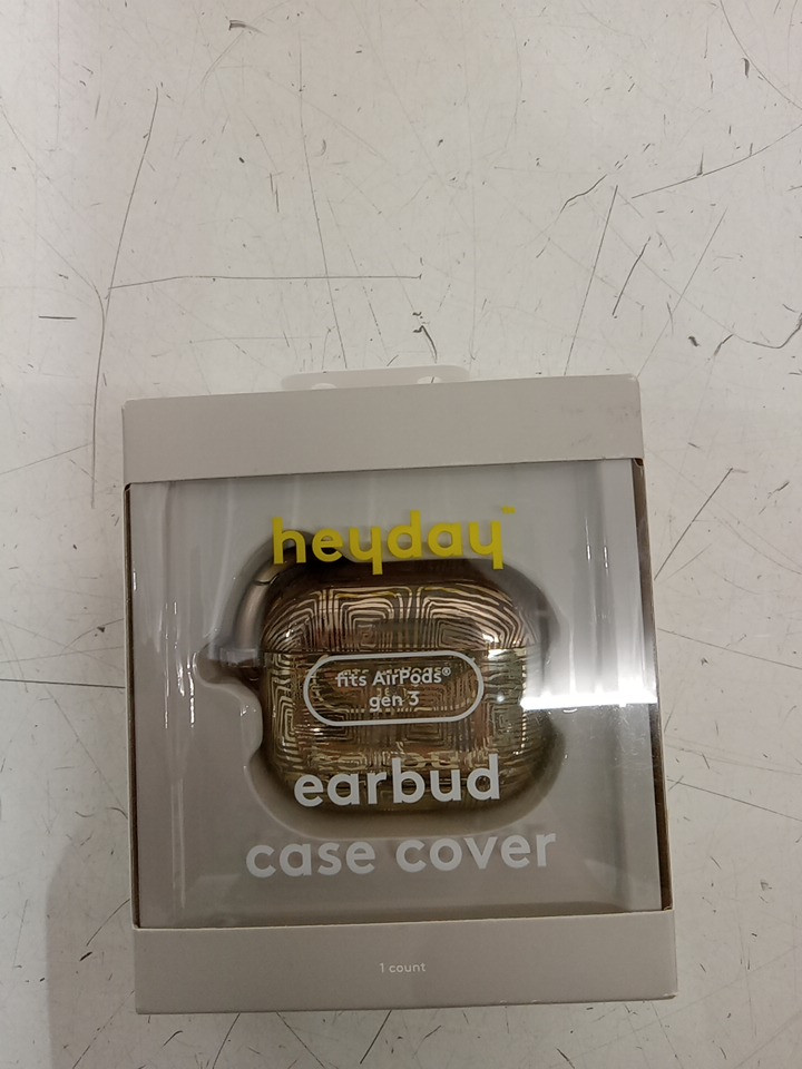 Heyday Earbud Case Cover with Carabiner Clip for Airpods GEN 3 - clear/gold image 2