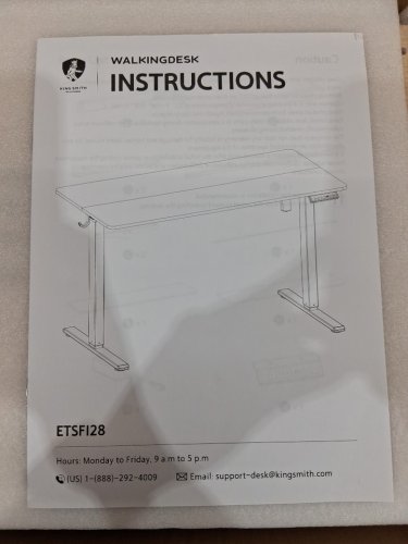 KINGSMITH Height Adjustable Electric Standing Desk with 2 Hooks - 48" x 24" - 176LBS CAP - WHITE/OAK (MODEL: ETSFI28) image 9