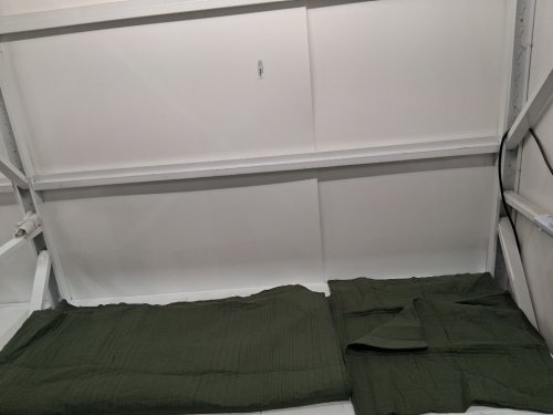 3PC lightweight Crinkly Channel Pick Stitch Textured quilt and pillow cases - queen (90" x 96") - olive green image 3