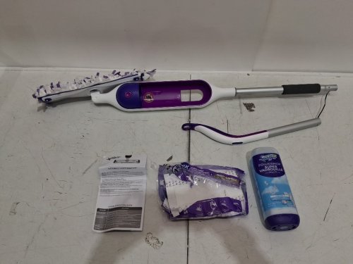 SWIFFER POWERMOP MULTI-SURFACE MOP KIT WITH 2 MOPPING PAD REFILLS, 1 FLOOR CLEANING SOLUTION WITH FRESH SCENT AND 2 BATTERIES - PURPLE AND WHITE image 3