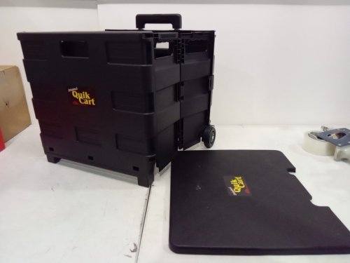 Quik Cart Two-Wheeled Collapsible Handcart with Lid - 17" x 15"-  black (model:01-680) image 2
