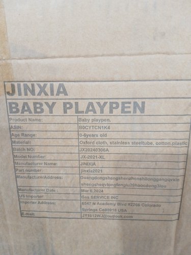 jinxia Baby Playpen with Mat - 79" x 70" - grey/multicolor - (model:b0cytcn1k4) image 13