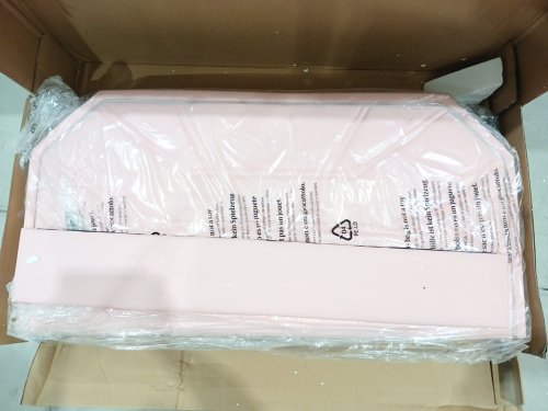 LIKIMIO Upholstered Bed Frame with LED Light Headboard - Twin - Pink (Model: HKXТВE020P) image 4