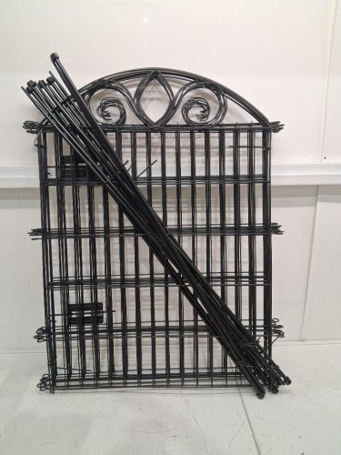 10PK MIWEVRO Contemporary No Dig Garden Fence With Gate - 26.7" x 34" Each - Black image 3