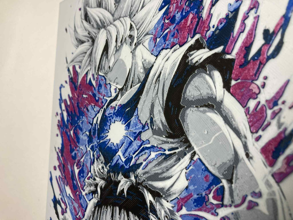 8"x8" 3D Printed - Goku - Dragon Ball- Textured Photo image 3