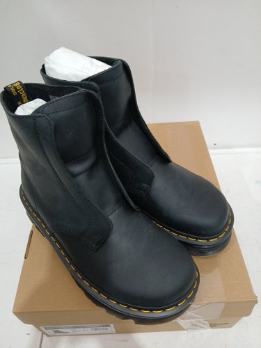 men's doc martens ZEBZAG LACELESS SLIP ON LEATHER BOOTS - 12 - BLACK  (style: 42653001) image 3
