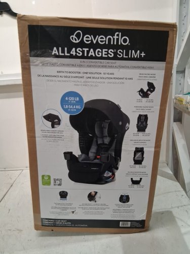 EVENFLO ALL4STAGES SLIM PLUS CANOPY CARSEAT - 4-40LBS/30-65LBS - BLACK (MODEL: CS400112527C) image 2