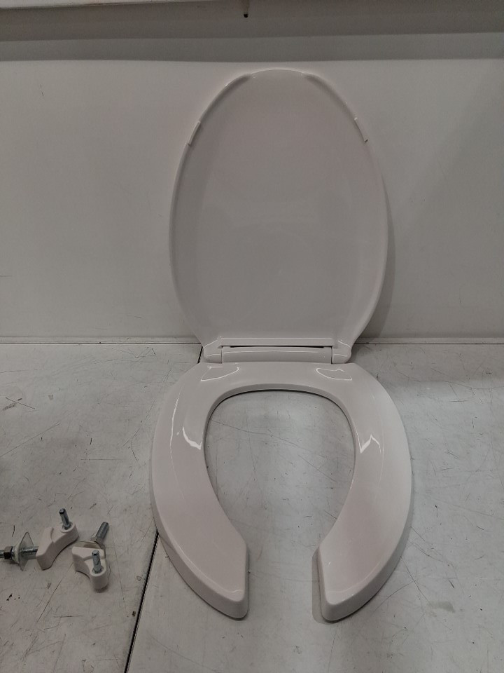 centoco commercial self-sustaining heavy duty elongated toilet seat-white (model: 820stss-001) image 2