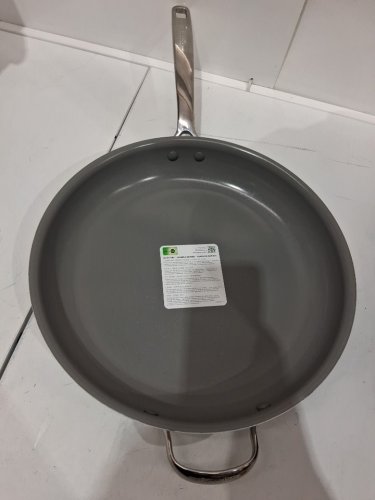 GREENPAN "THE BIG FRY" FRYPAN NON-STICK, PFAS-FREE, DISHWASHER SAFE & OVEN SAFE - 14" - CREAM (MODEL: 1972977) image 3