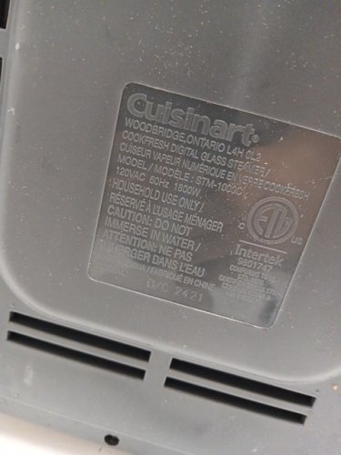 CUISINART COOK FRESH DIGITAL GLASS STEAMER - 5L capacity - STAINLESS STEEL (MODEL: STM-1000C) image 7