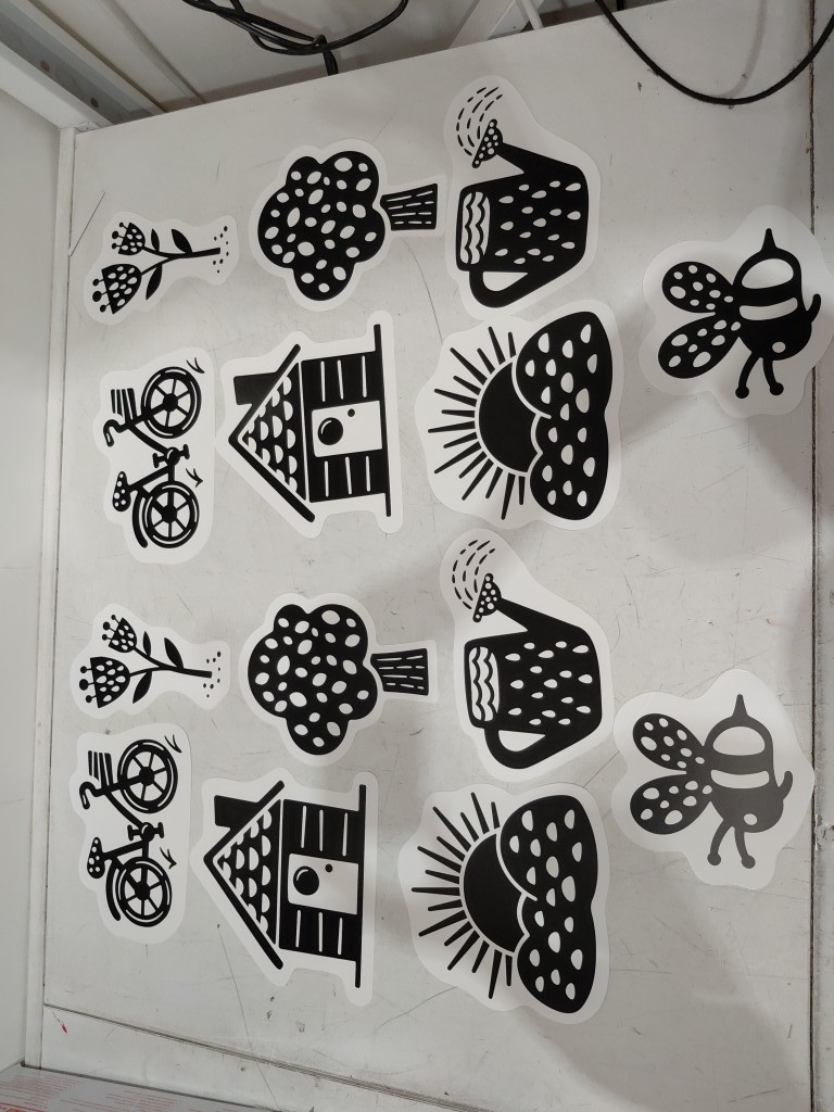 2 (7PC) LOVEVERY high contrast removable wall decals for baby vision and brain development - various styles - black/white image 3