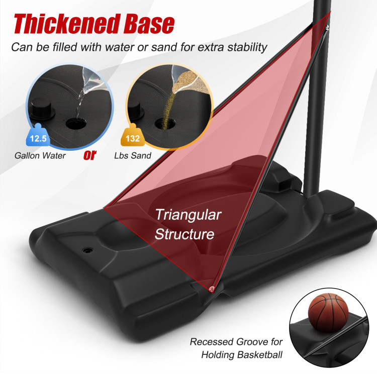COSTWAY HEIGHT ADJUSTABLE BASKETBALL HOOP WITH SHATTERPROOF BACKBOARD - BLACK (MODEL: SP37743) image 4