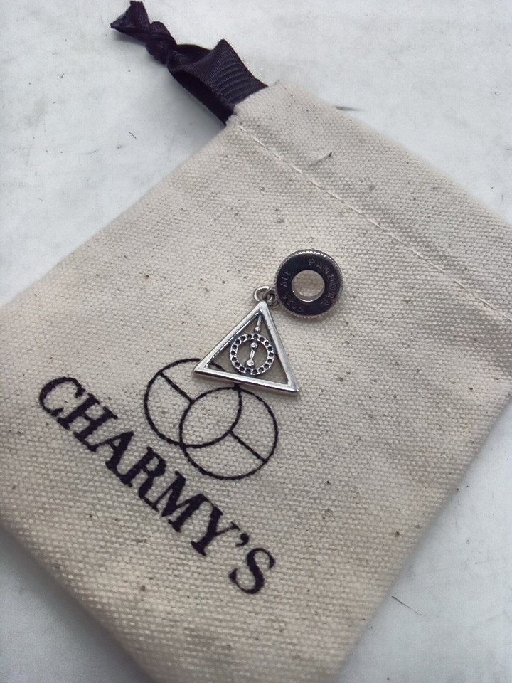 womens PANDORA deathly hallows harry potter charm - 14mm - s925 sterling silver image 2