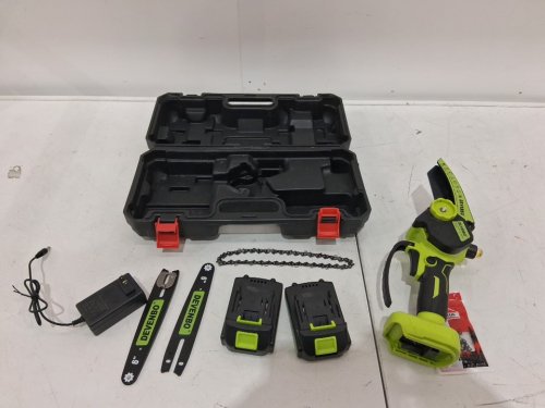Devenbo Cordless Handheld Electric Portable Mini Chainsaw - 6" / 880W / 2000mAh Battery - Green / Black (Model: ZHDJ-01) image 3