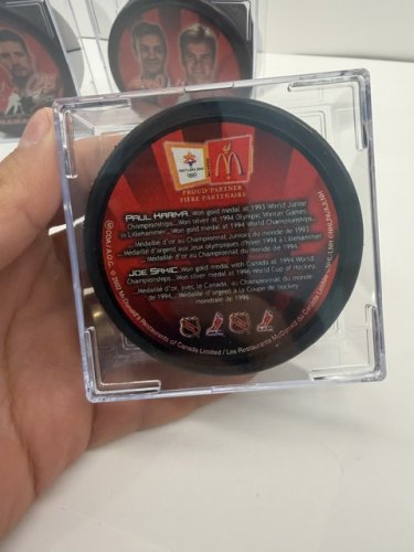 5PC SET COLLECTIBLE TEAM CANADA SALT LAKE 2002 MCDONALDS COLLECTOR HOCKEY PUCKS image 4