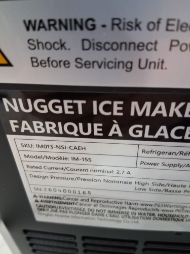 EUHOMY PEARL L1 PORTABLE NUGGET ICE MAKER COUNTERTOP - 35 LBS CAPACITY - STAINLESS STEEL (MODEL: IM013-NSI-CAEH) image 9