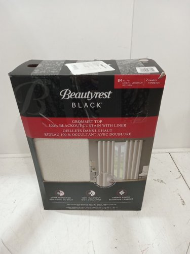 2 panel beautyrest minor collection blackout curtains - 84" x 52" -beige (model: 5596100) image 2