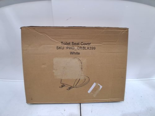 GARVEE ELONGATED SOFT CLOSE TOILET SEAT COVER / LID - 17" - WHITE (MODEL: PHO-0R8LA399) image 2