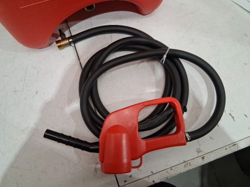 GARVEE Portable Fuel Tank Container with Manual Transfer Pump & 7 ft. Hose, HDPE Gasoline Can with Wheels - 16 GAL - RED/BLACK (MODEL: TYYPPG_343CVLCJ) image 7