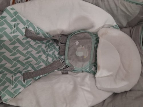 INGENUITY 3-IN-1 KEEP COZY GROW WITH ME VIBRATING BABY BOUNCER, ROCKER & CHAIR - 40LBS CAPACITY - WEAVER THEME GREY/WHITE/GREEN (MODEL: ‎12428) image 3