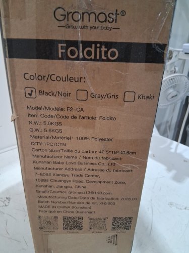 GROMAST FOLDITO ULTRA COMPACT & LIGHTWEIGHT FOLDING BABY STROLLER - black (MODEL: F2-CA) image 3