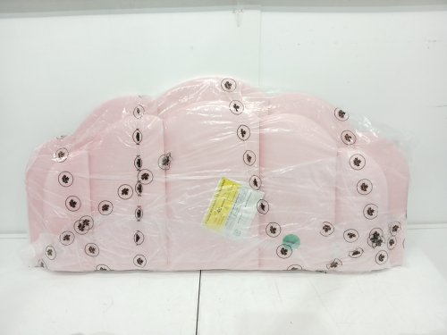 Kids Upholstered LED Bed Frame with Storage Drawer and Adjustable Chic Double Wavy Headboard - Twin - Pink image 4