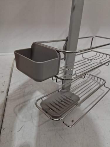 SIMPLEHUMAN LARGE STAINLESS STEEL ADJUSTABLE HANGING SHOWER CADDY - silver (MODEL: BT1099) image 6