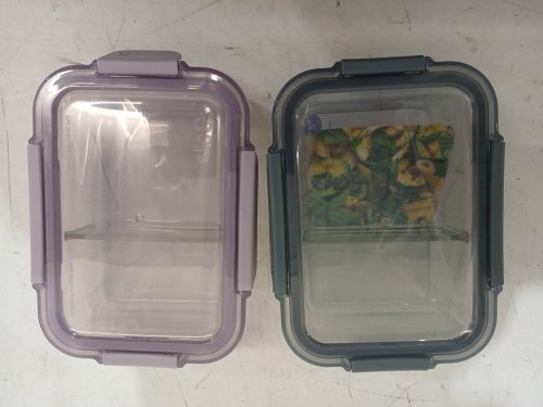 4PC ELLO COLOUR LOCK DIVIDED GLASS MEAL PREP SET - 800ML - MULTICOLOUR (MODEL: 1901809) image 3