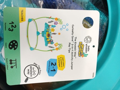 Baby Einstein Ocean Explorers Curiosity Cove 2-in-1 Educational Activity Jumper - Adjustable Height - 25lbs - Multicolor (model: 13094) image 4