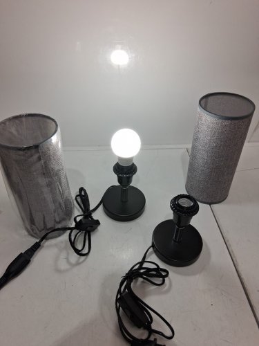 2pk kenmi BEDSIDE TABLE LAMPS - GREY/BLACK image 3