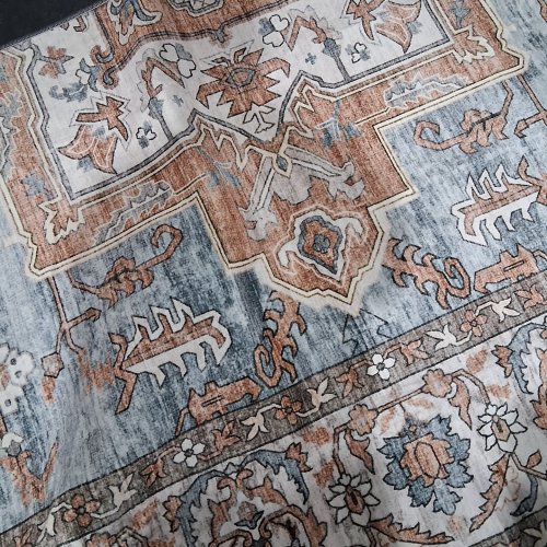 TOPOTDOR VINTAGE FOLDABLE AND WASHABLE AREA RUG - 6FT X 9FT- ORANGE - (MODEL:B0D2R1Q18V) image 2
