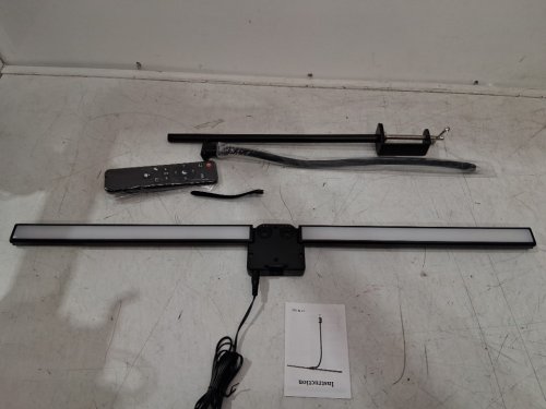 Wide Double arm clamp on desk lamp - 12W - 24"x26.1" - black (model: ‎‎HL-8010B-7) image 3