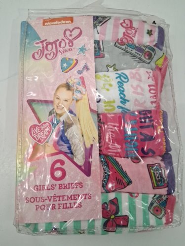 6PK girl's JOJO SIWA cottons brief underwear - size 4 - assorted colors image 2