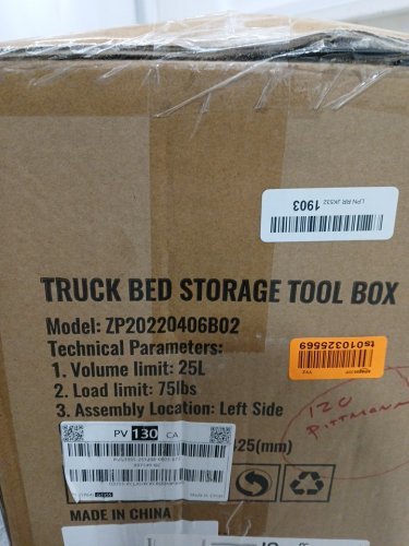 truck bed storage box with lockable lid, compatible with 2019-2021 chevrolet silverado 1500, GMC Sierra 1500, passenger side - 25L - black (ZP20220406B02) image 3
