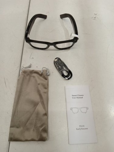 UNISEX EARLYSINCERE BLUETOOTH Smart Glasses with blue light and standard lenses - Camera Supports 4K Video Recording - Includes Ai Assistant AND Ai Translation - 410mah - BLACK (MODEL: ES-61) image 3