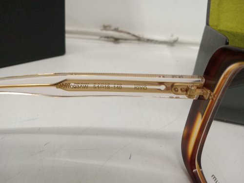 DANSHARI Kiyo Square Glasses Frames with Demo Lenses - 54▢18-140 - Brown / Clear (Model: DA07003AW5418) image 4