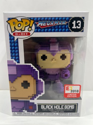 Funko pop! **e3 2108 limited edition** 8-bit: mega man - black hole bomb vinyl figure (#13) image 2