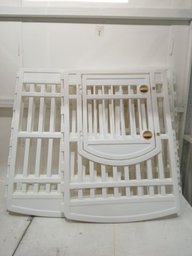 iris usa Foldable lockable door dog playpen - 8 panels - 63" x 34" - 30lbs capacity - white (model: ci-908) image 3