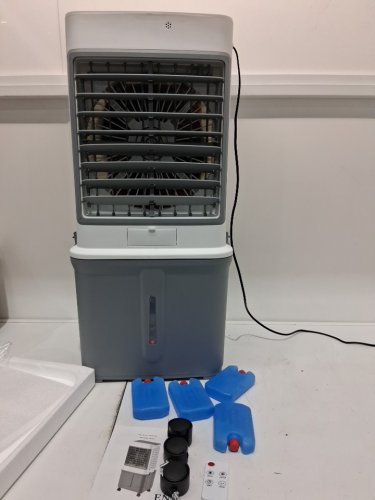 Portable Air Cooler with Water Tank Evaporative Cooling - 8l - white/grey (model: zwn-112) image 3