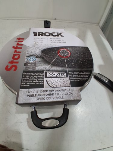 STARFRIT THE ROCK NON-STICK DEEP FRY PAN WITH glass LID - 12" / 5QT - BLACK (Model: 	030907-004-0000) image 3