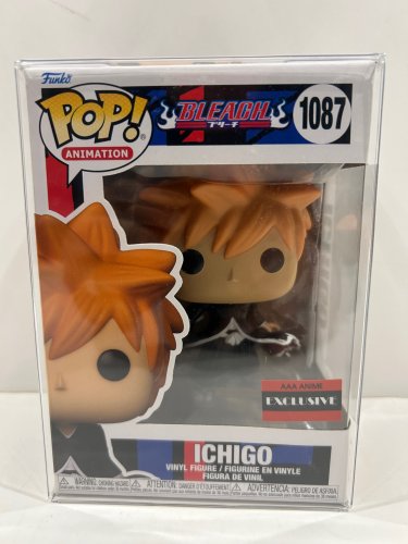 Funko pop! **aaa anime exclusive** Animation: bleach - ichigo  vinyl figure (#1087) **plastic protector cover** image 2