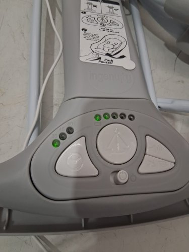 Ingenuity 2-in-1 convertme compact portable baby swing & seat with vibrations & nature sounds - battery powered - 20lbs max - raylan theme/grey (model: ‎12189) image 3