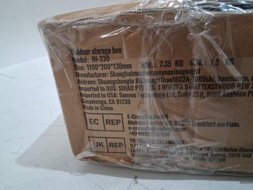 all weather Waterproof PE Tarpaulin Outdoor Storage Deck Box with Galvanized Frame - 230 gal - black/green (model: jh-230) image 3