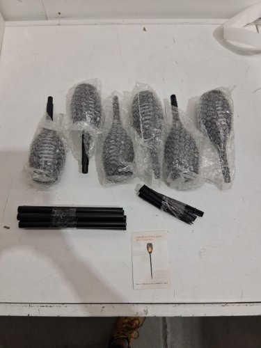 6PK TOODOUR SOLAR WATERPROOF FLICKERING FLAME LED TORCH PATHWAY LIGHTS - BLACK image 3