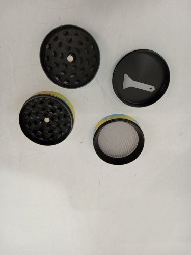 Portable 4 Layer Metal Herb Grinder - 50mm - Blue / Yellow / Orange image 4