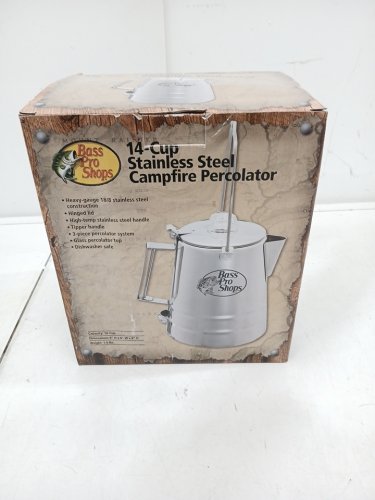 bps stainless steel outdoor campfire percolator - 9" - 14 cup - Silver image 2