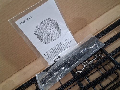 AMAZONBASICS FOLDABLE METAL 8-PANEL PET DOG EXERCISE PLAYPEN WITH DOOR - 24" X 36" PER PANEL - BLACK image 4